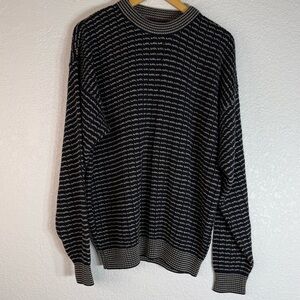 Vintage Andhurst Men's Navy Textured Crewneck Sweater XL Casual Office Layers